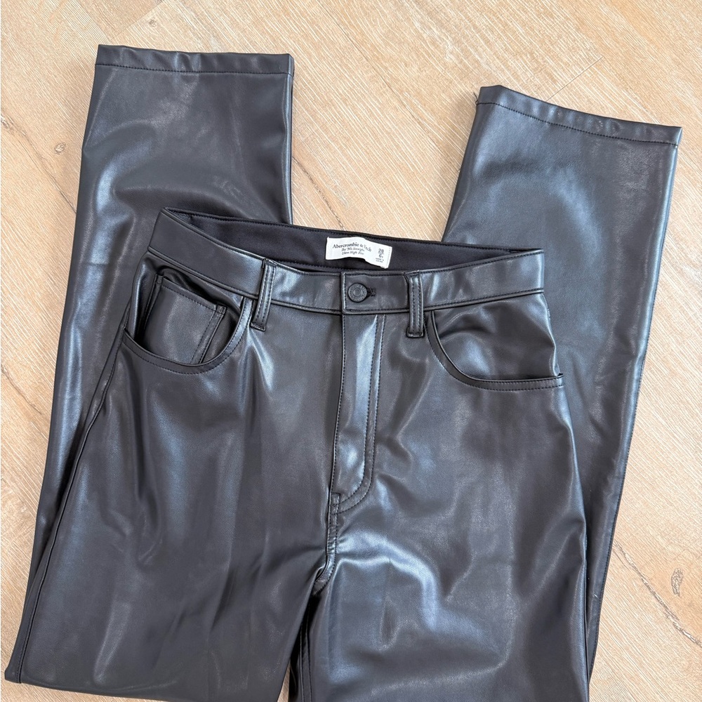 Abercrombie & Fitch Black Leather Trousers